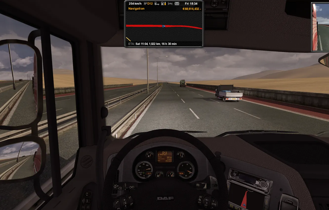 Фото обои desert, highway, TruckSimMap, EuroTruckSimulator2