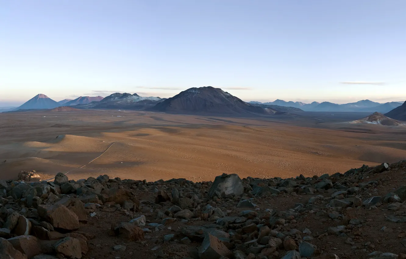 Фото обои Argentina, Chili, Bolivia, Panoramic View, The Chajnantor plain, Before ALMA, The Andes