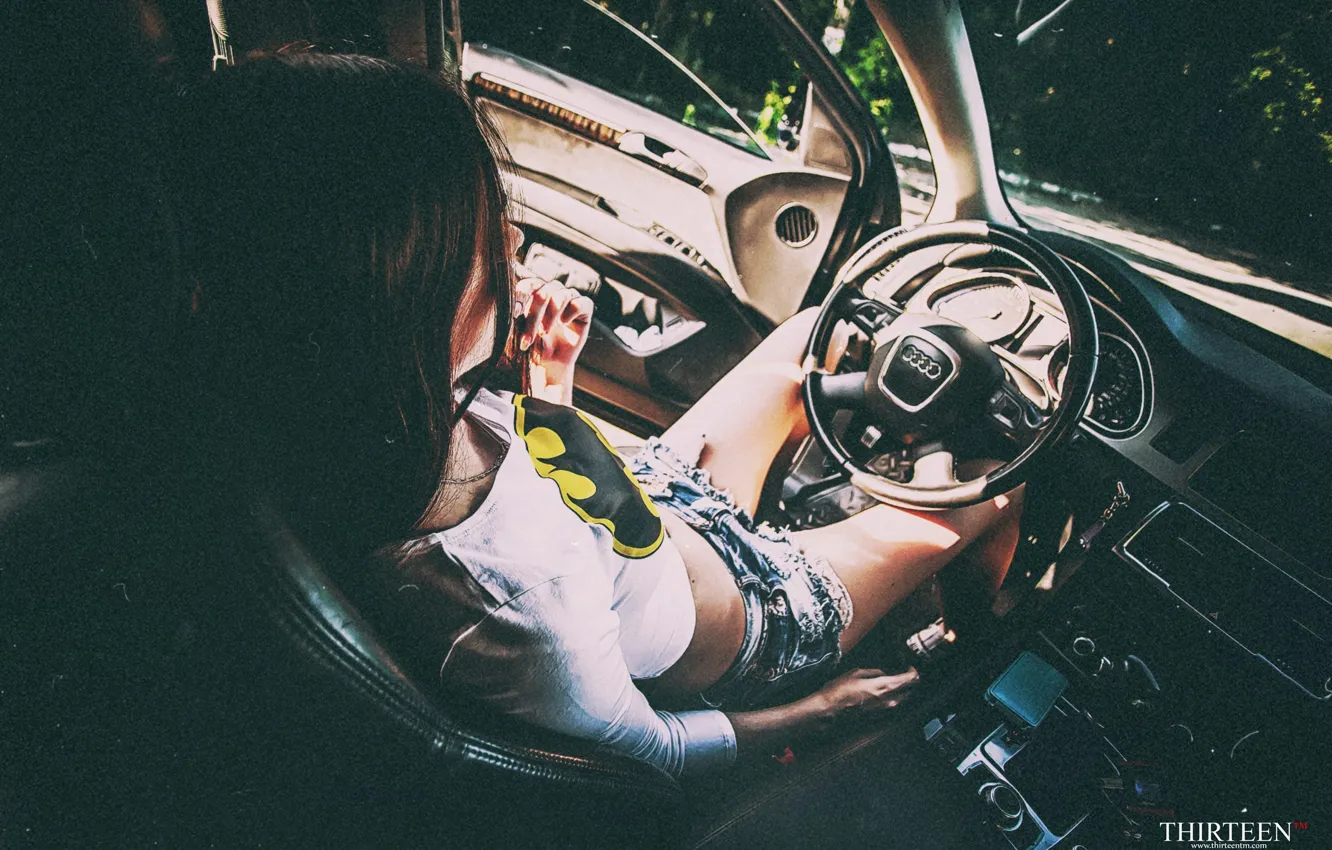 Фото обои девушка, Audi, фотограф, girl, салон, photography, photographer, Thirteen