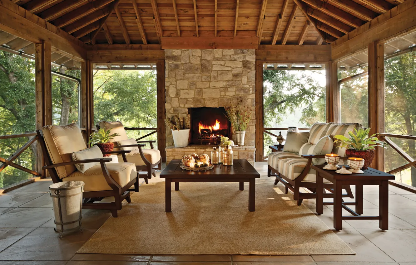 Фото обои garden, home, fireplace, elegant, cozy, Ohio, Columbus