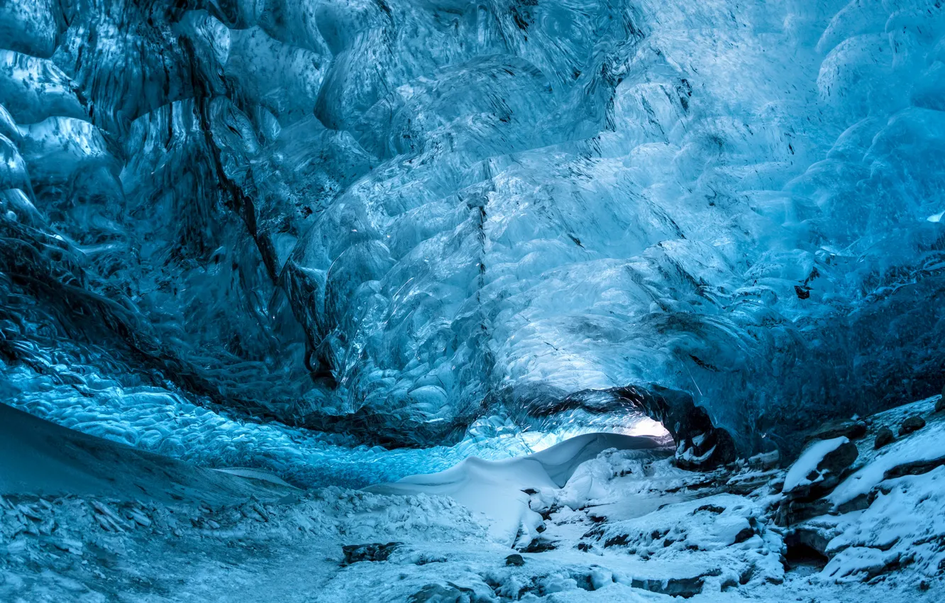 Фото обои лед, краски, пещера, грот