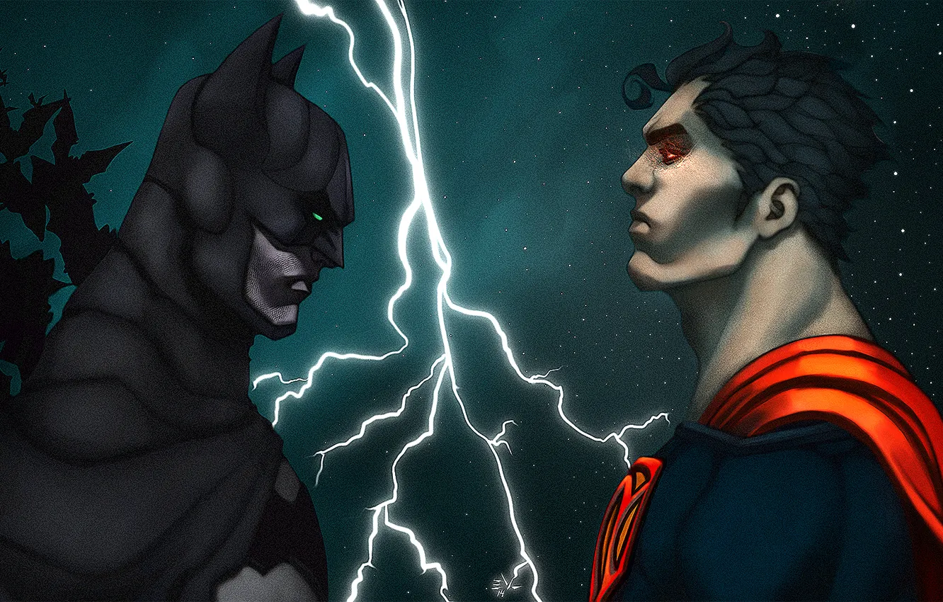 Фото обои batman, superman, dark knight, dc comics, Clark Kent, bruce wayne, man of steel, Kal-El