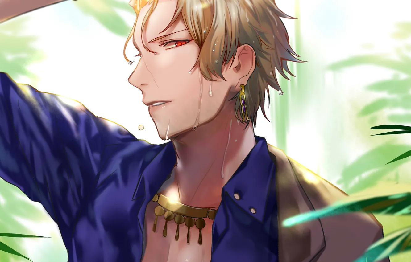 Фото обои Gilgamesh, Fanart, Caster, Fate/Grand Order, Pixiv, Fanart From Pixiv, Caster (Gilgamesh), Pixiv Id 2252322