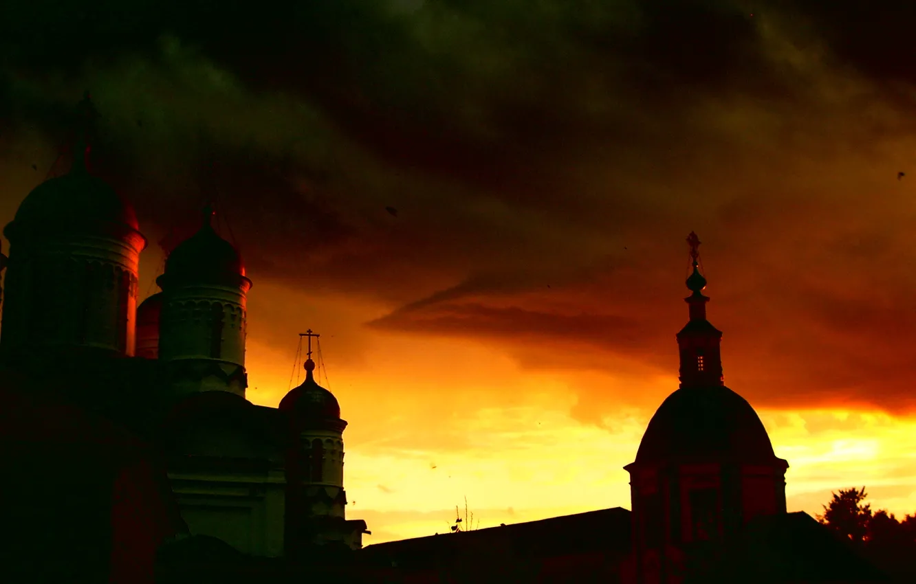 Фото обои небо, храм, монастырь