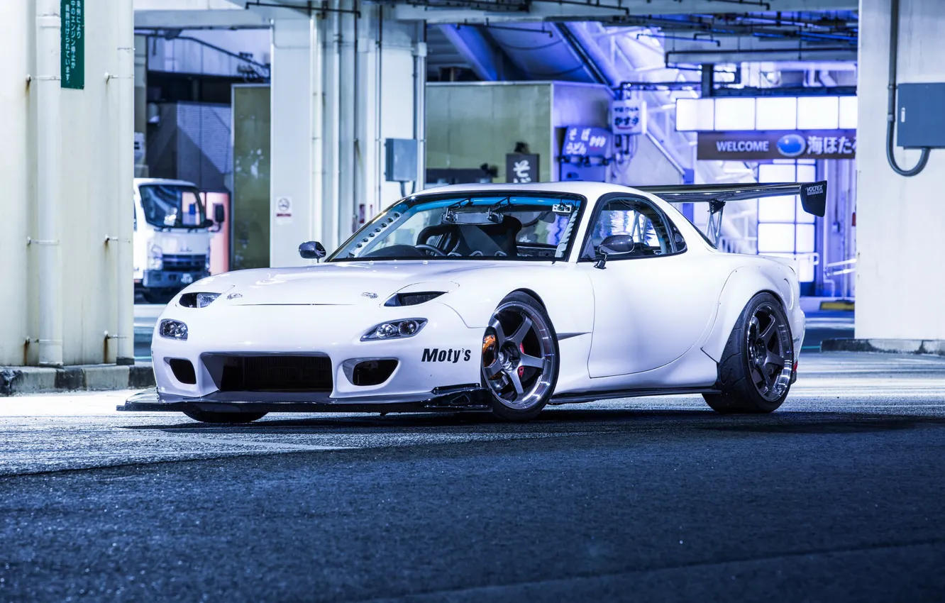 Фото обои Mazda, White, RX-7, 4Rotor