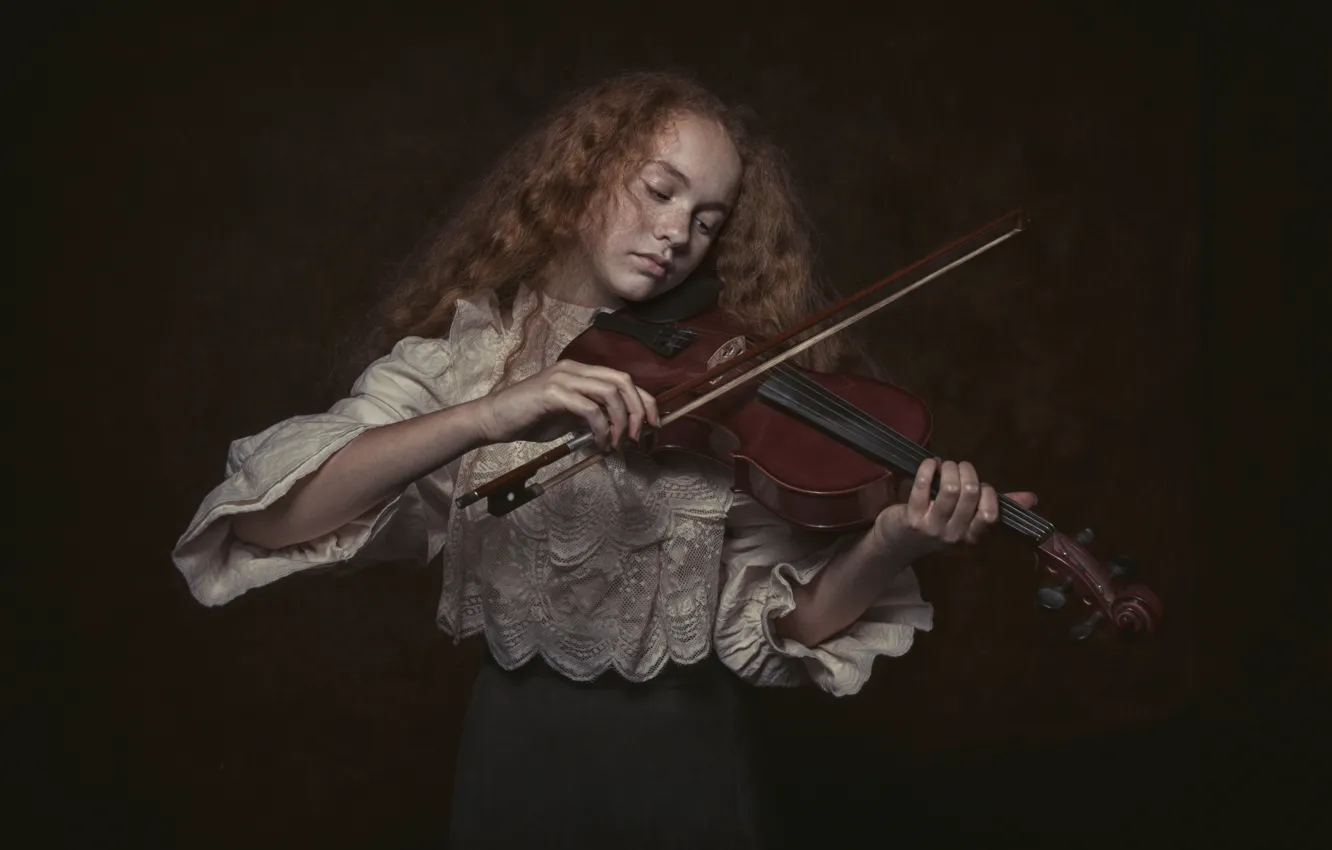 Фото обои скрипка, девочка, Violin girl