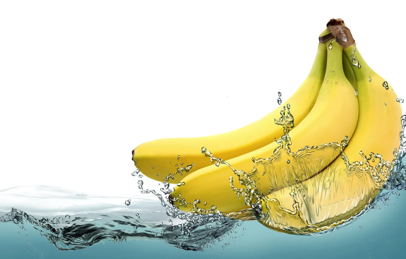 Фото обои вода, брызги, бананы
