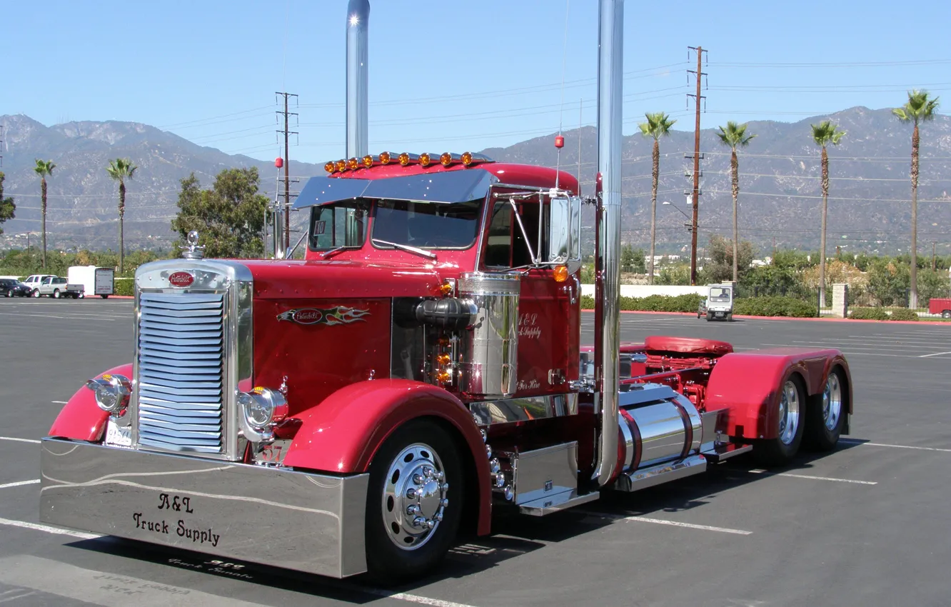 Фото обои custom, truck, big rig, peterbilt