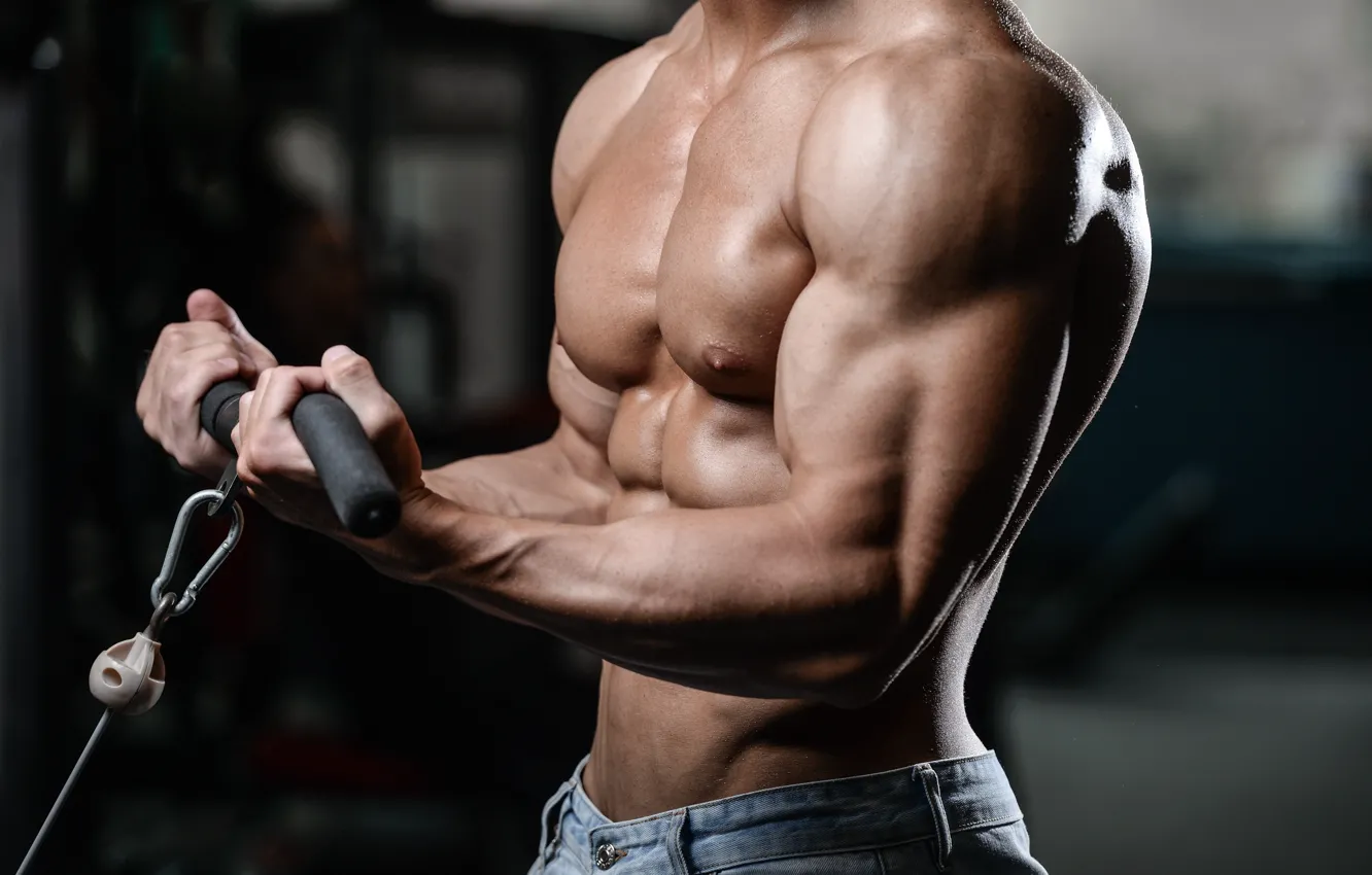 Фото обои поза, мужчина, muscle, мышцы, тенеровка