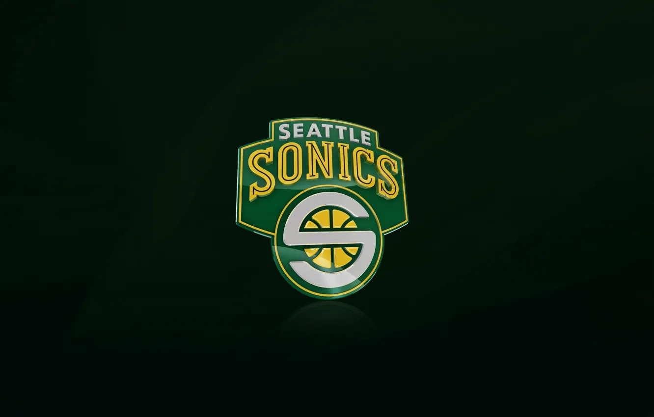 Фото обои Зеленый, Баскетбол, Фон, Сиэтл, Логотип, NBA, Сверхзвуковые, Seattle Supersonic