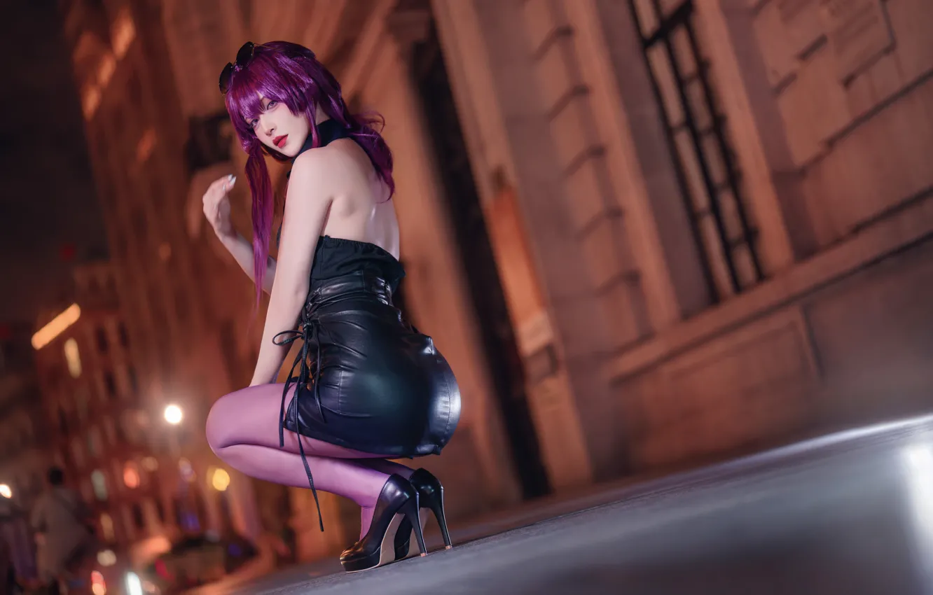 Фото обои girl, Asian, women, cosplay, high heels, pantyhose