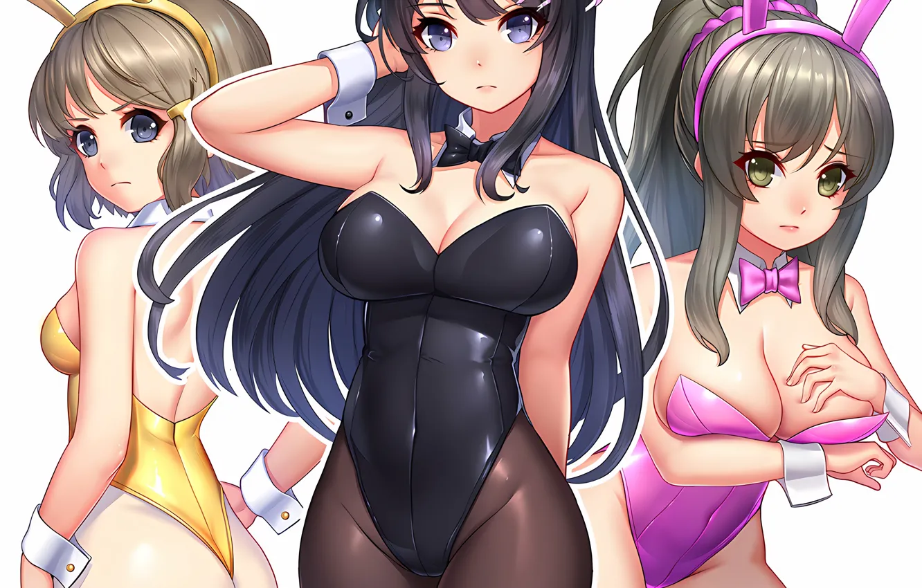 Фото обои sexy, ass, cleavage, thighhighs, long hair, girls, boobs, anime