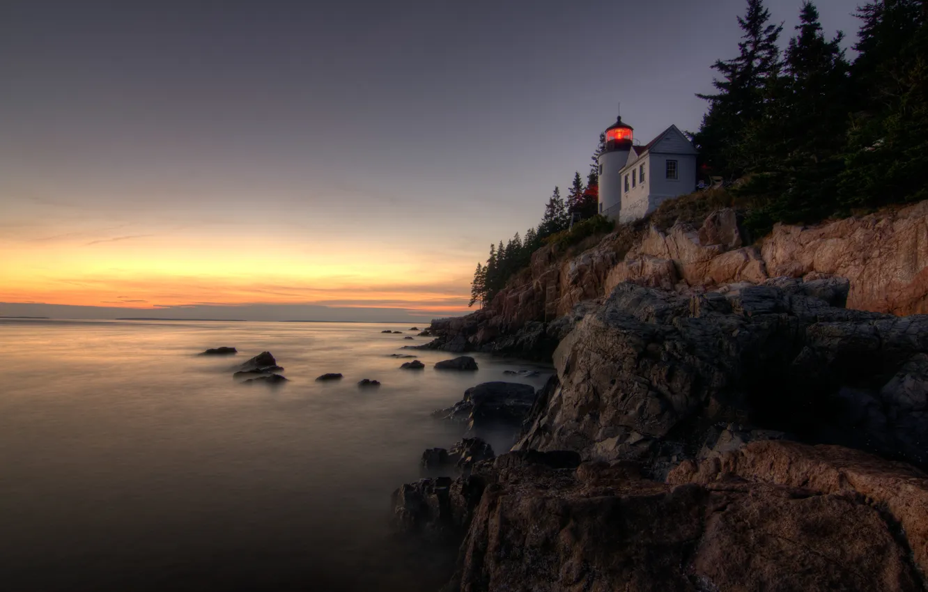 Фото обои пейзаж, Acadia National Park, Bass Harbor Head Lighthouse