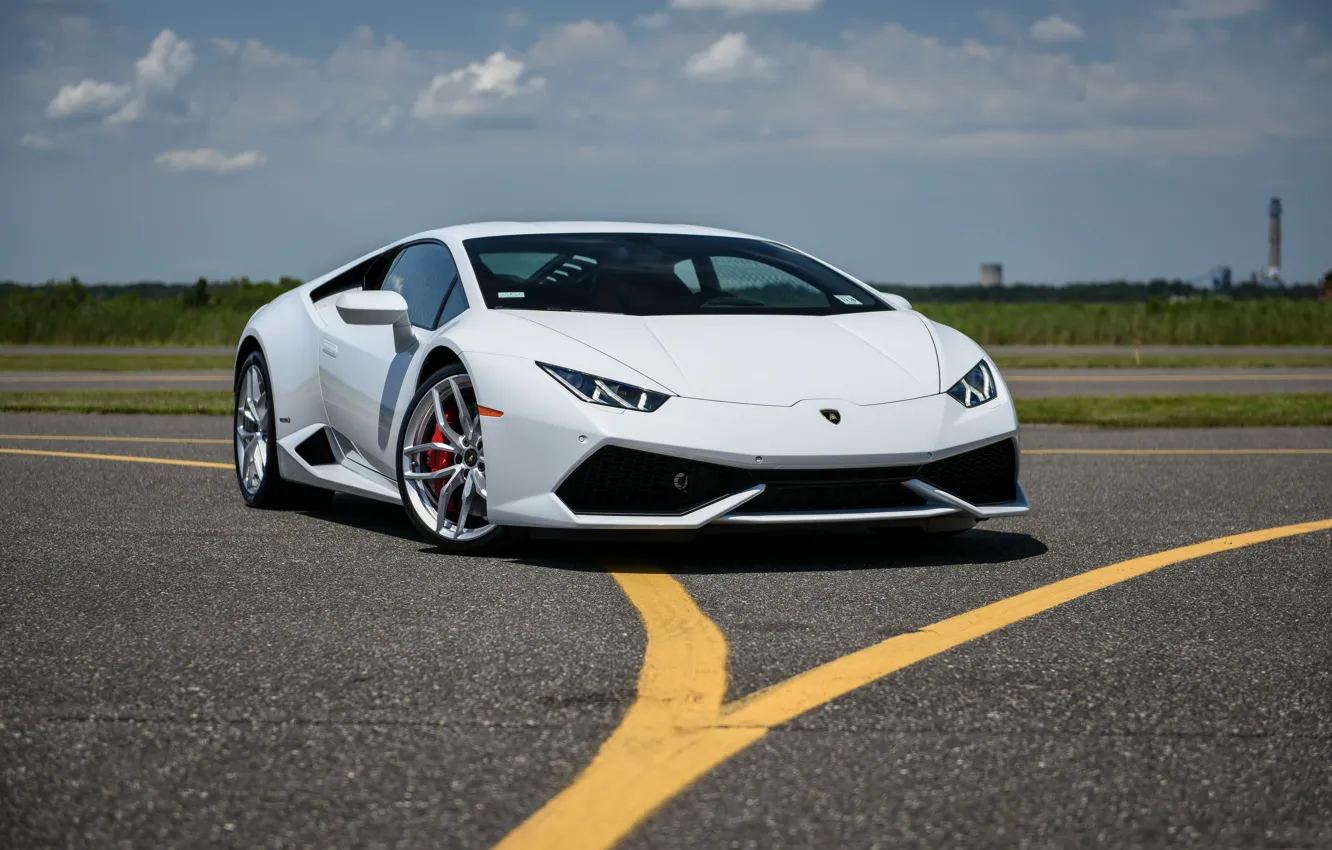 Фото обои Lamborghini, white, Huracan, LP610