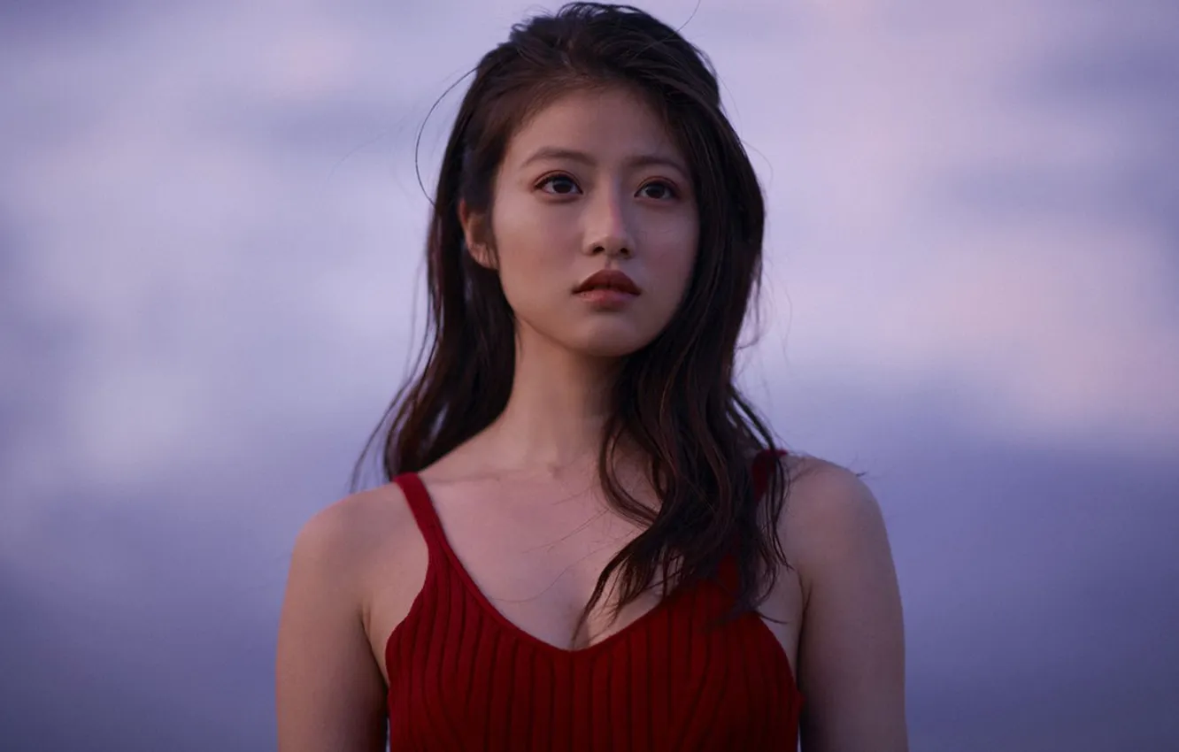 Фото обои Beautiful, Asian, Model, Woman, Cute, Pretty, Red Dress, Petite