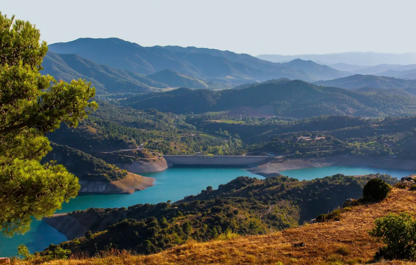 Фото обои zapora, Jrzioro, Rezerwat przyrody, Pantano de Siurana