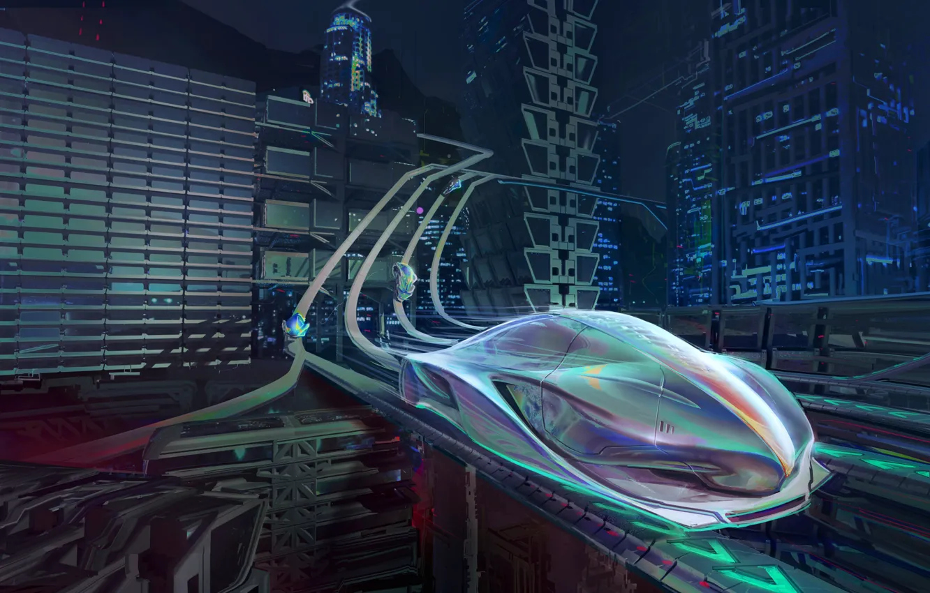 Фото обои транспорт, сооружение, Maglev