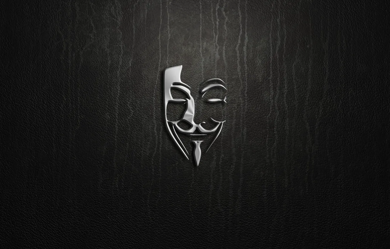 Фото обои silver, logo, Anonymous