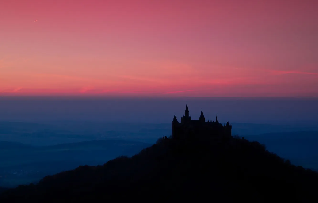 Фото обои пейзаж, ночь, Germany, Burg Hohenzollern