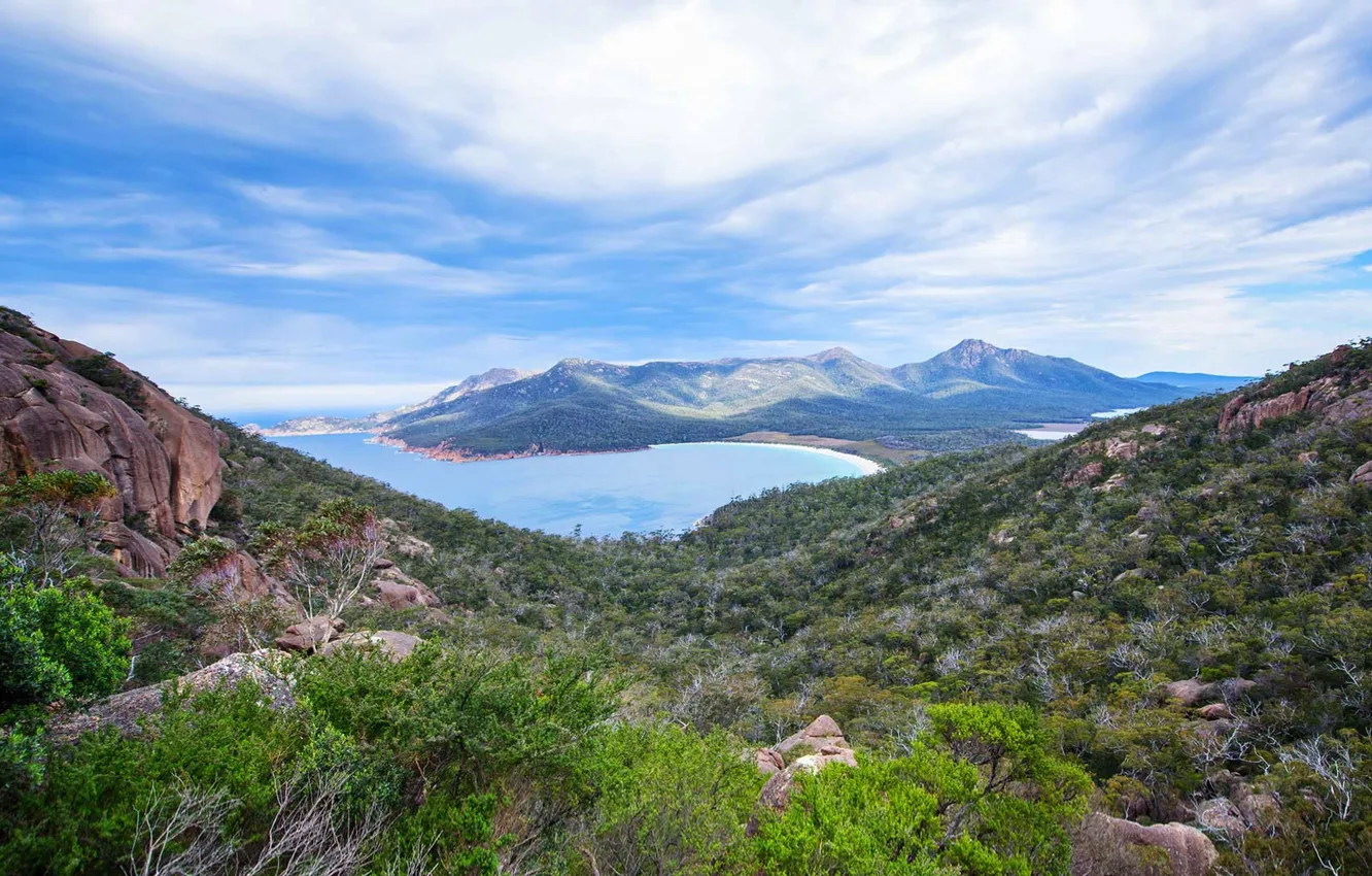 Фото обои горы, природа, Австралия, Тасмания, Freycinet National Park