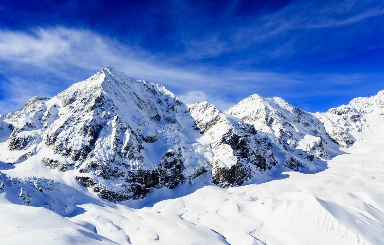 Фото обои снег, горы, хребет