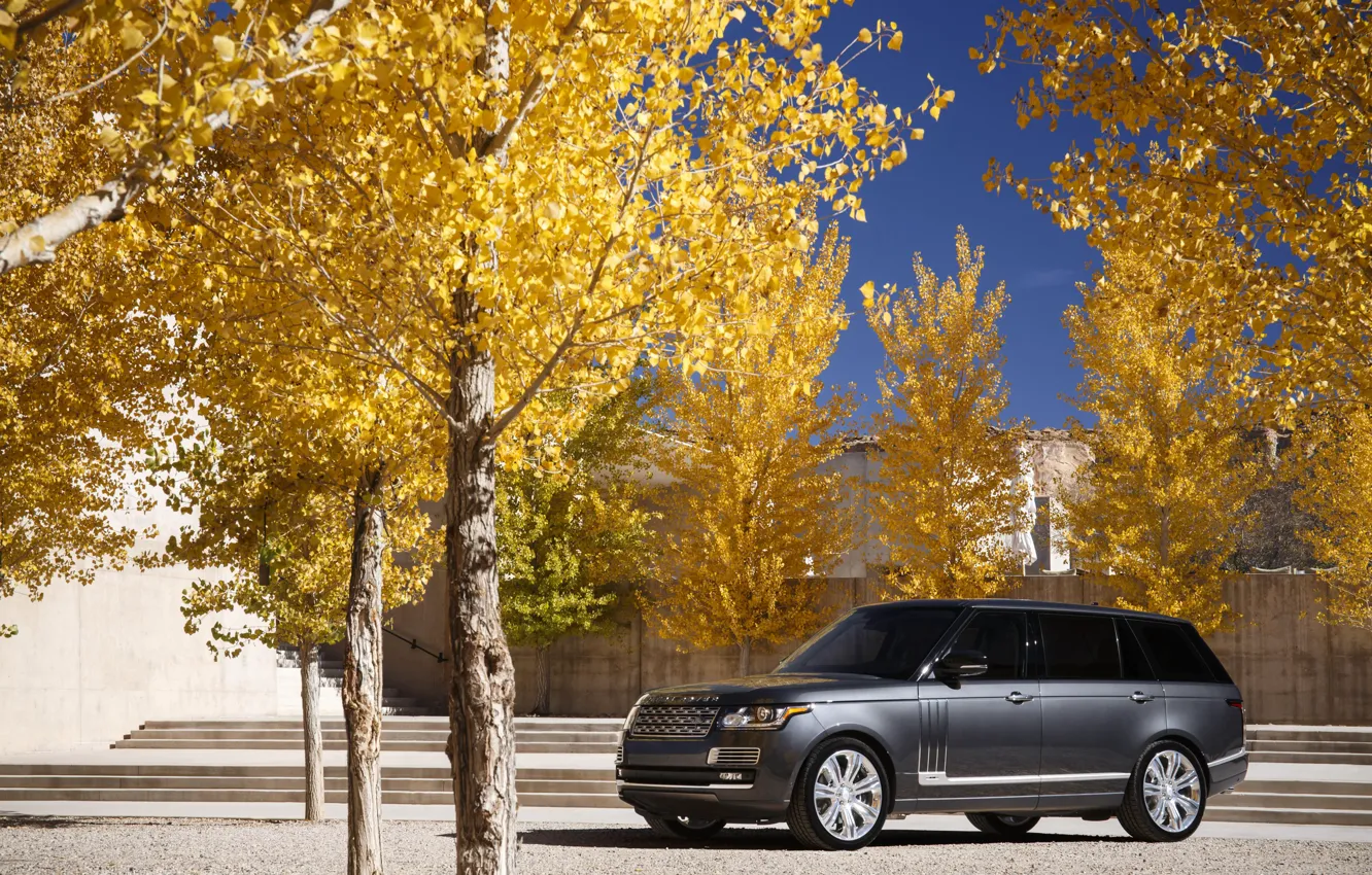 Фото обои осень, парковка, Range Rover