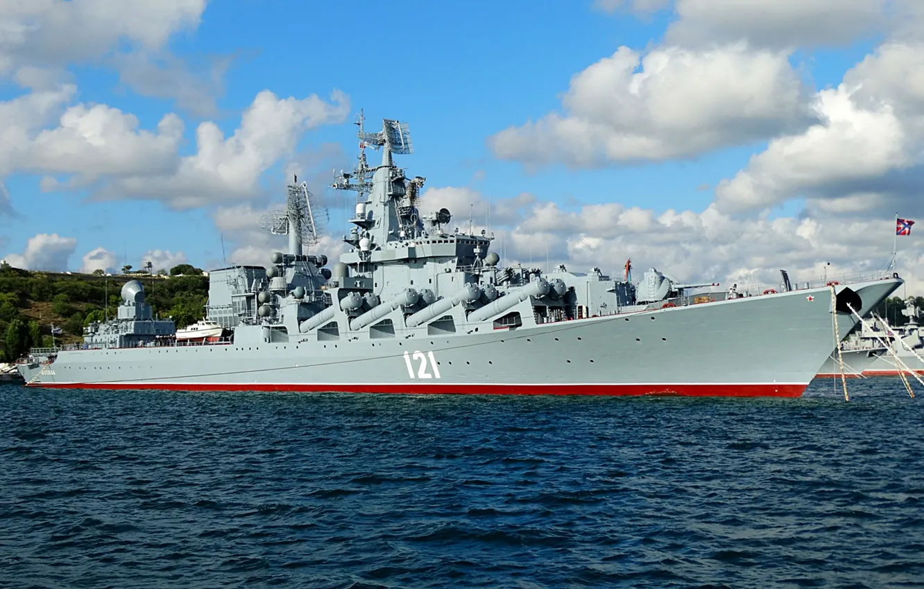 Фото обои москва, крейсер, ракетный, черноморский флот, гвардейский, проект 1164