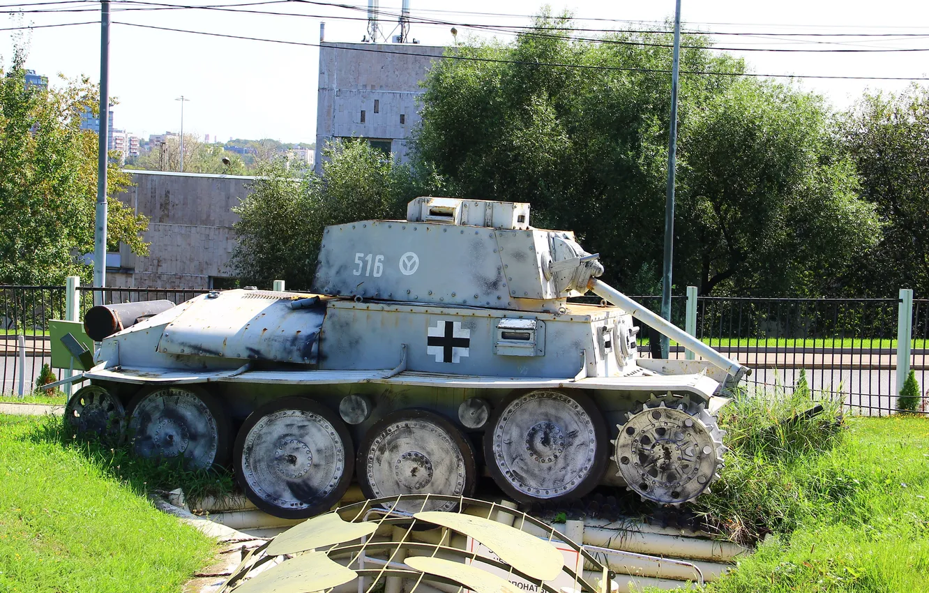 Фото обои Германия, Москва, Танк, Чехословакия, Pz.Kpfw.38(t), Подбитый, Поклонная гора, Музей Г.О.Р.А.