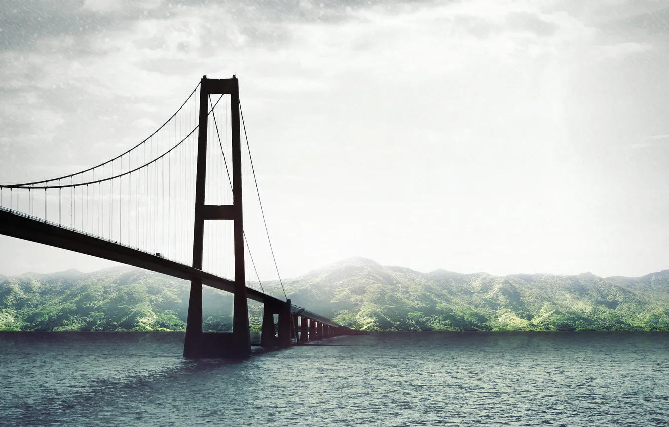 Фото обои океан, остров, Мост, тропический