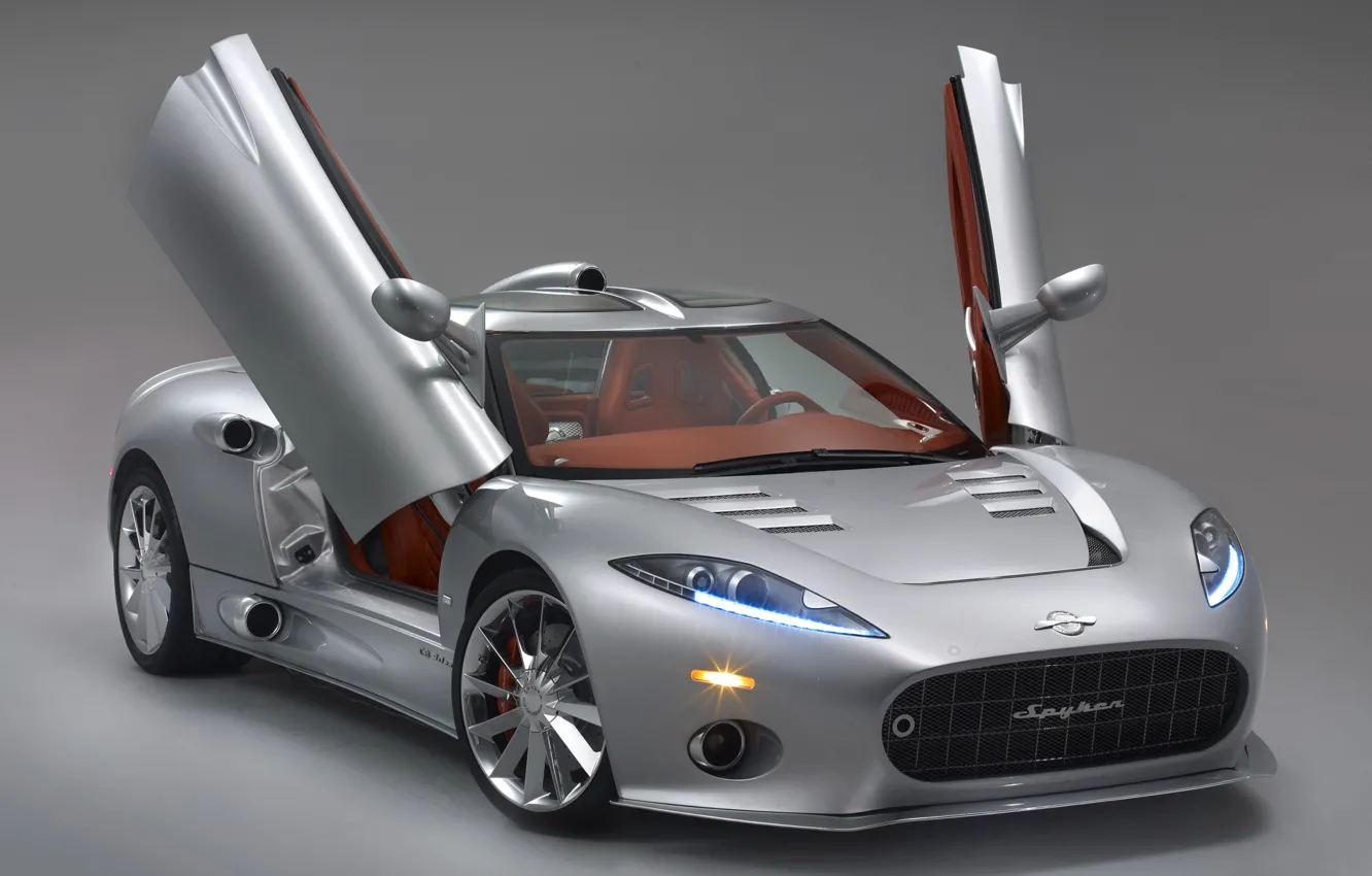 Фото обои авто, открытые двери, Металик, spyker c8 aileron