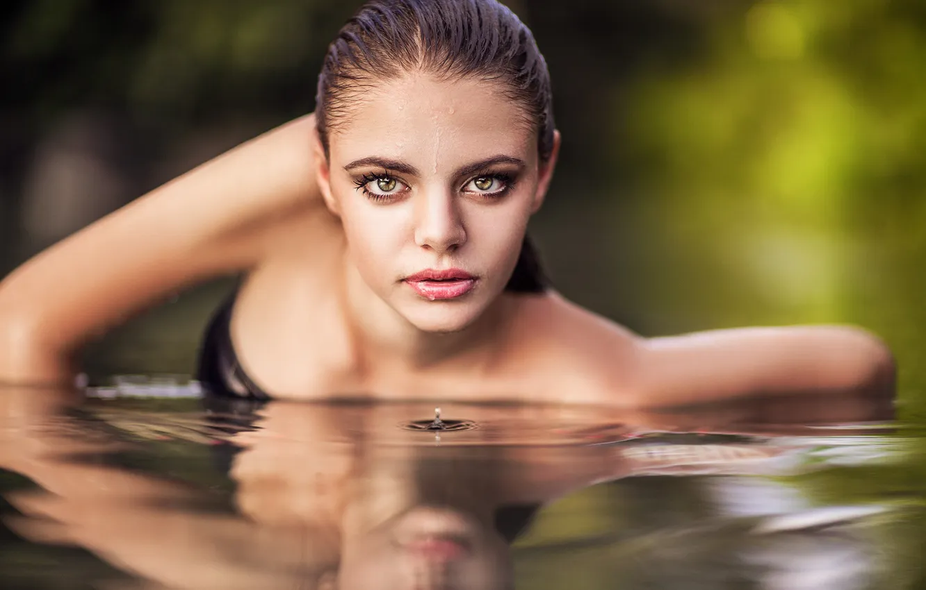 Фото обои вода, модель, фотосессия, Лола Пидлуская