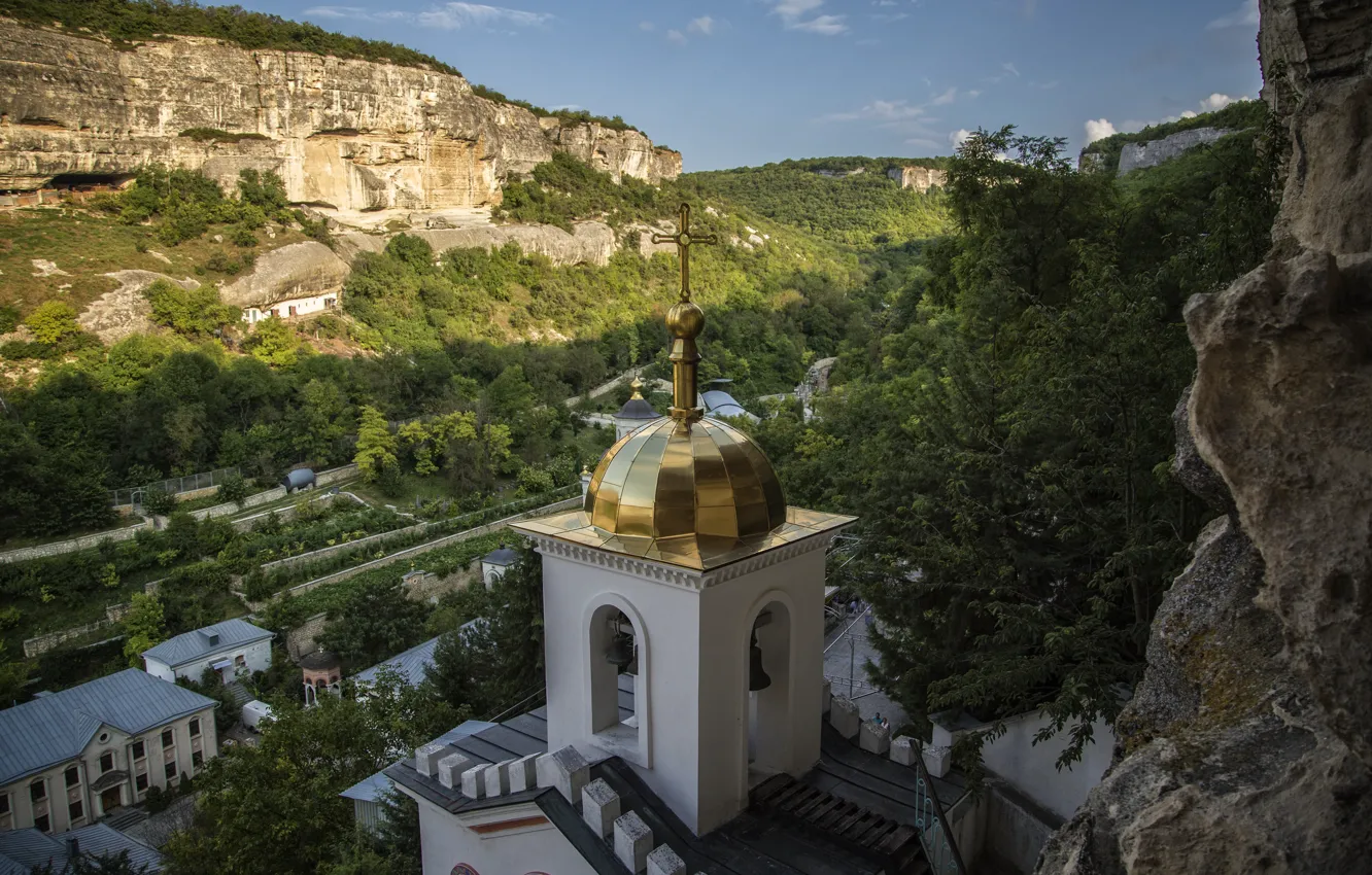 Фото обои храм, Крым, православие, Бахчисарай, Russian orthodox church
