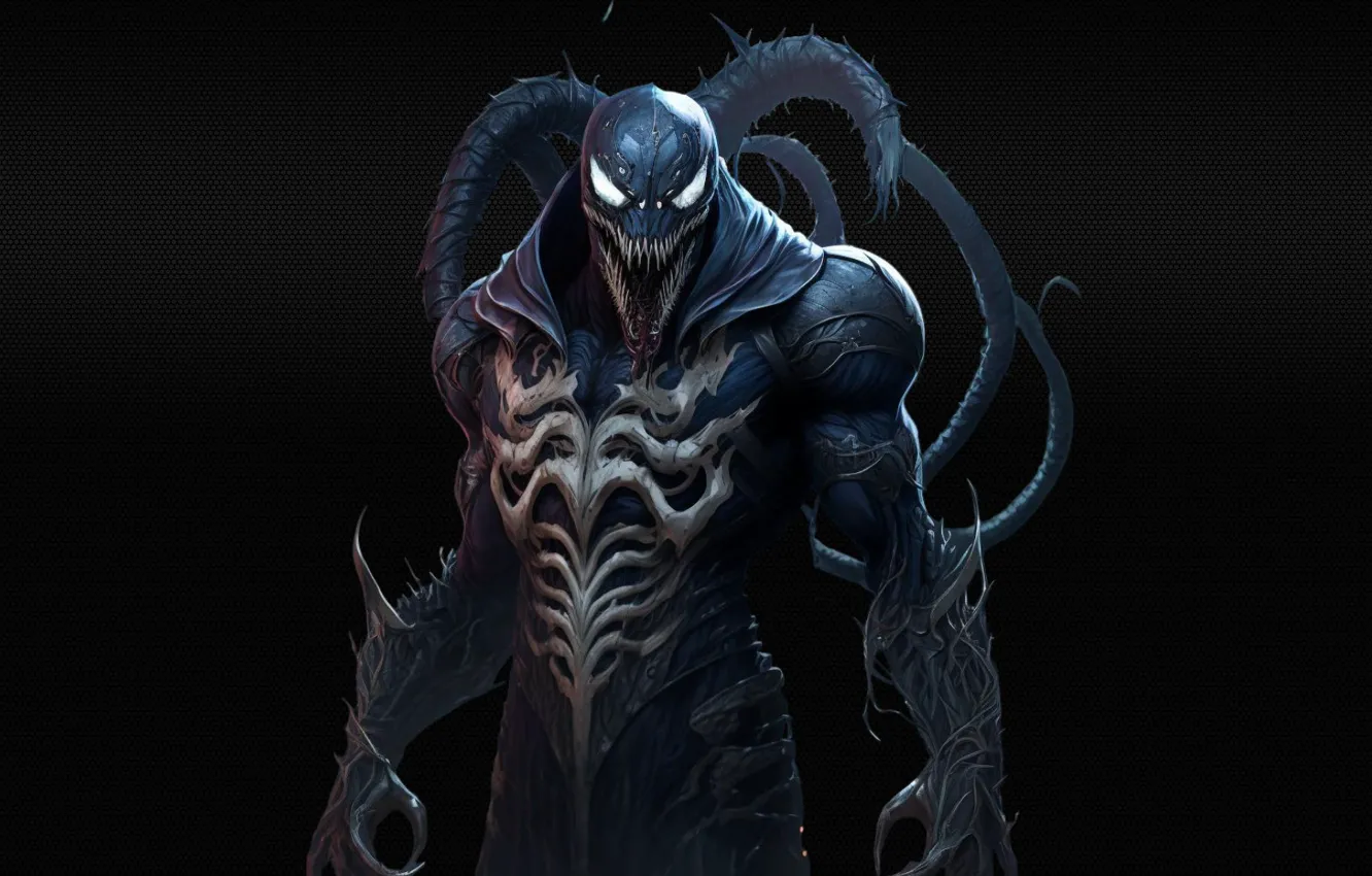 Фото обои Marvel, Веном, Venom, Симбиот, Марвел, Symbiote, Комиксы Marvel, MidJourney