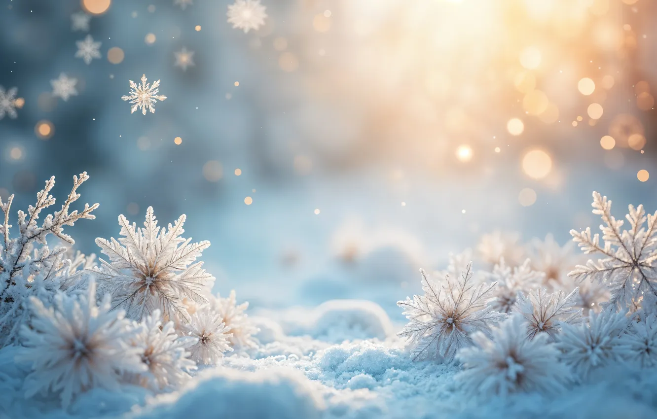 Фото обои зима, снег, снежинки, фон, новый год, Рождество, Christmas, winter