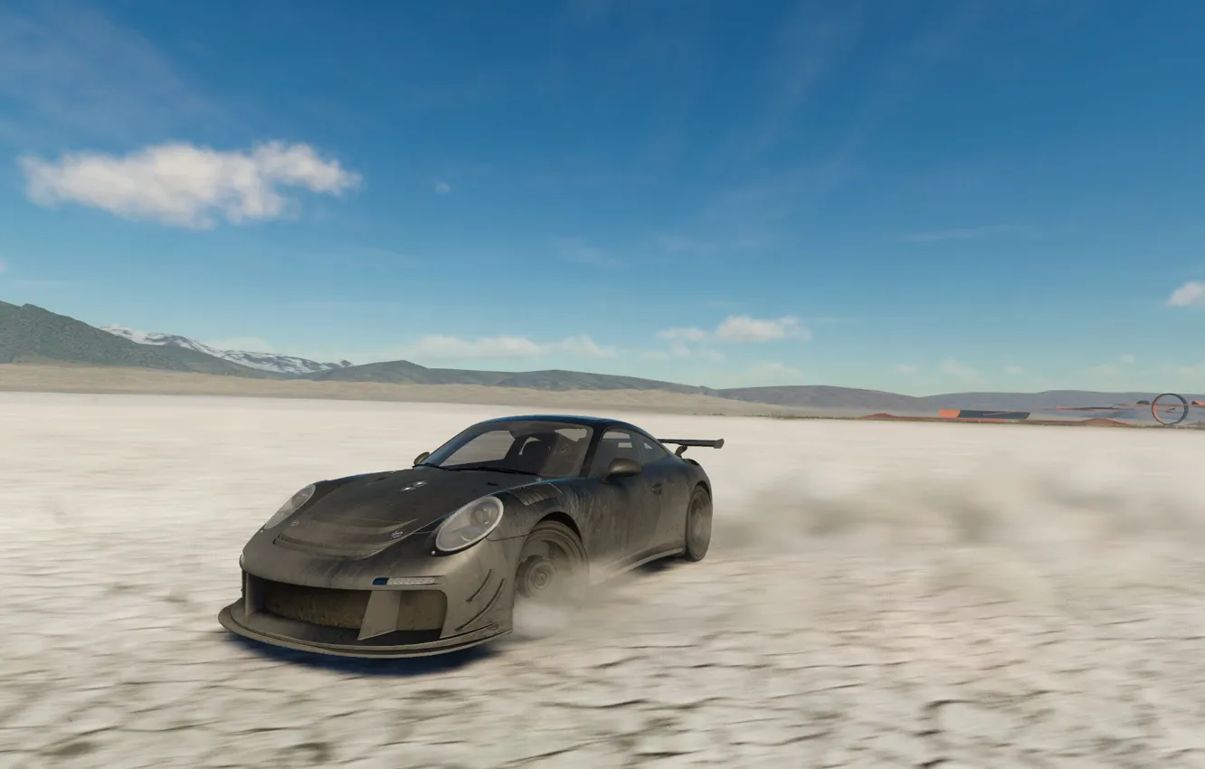 Фото обои drift, ruf, blur effect, The Crew, bonneville salt flats