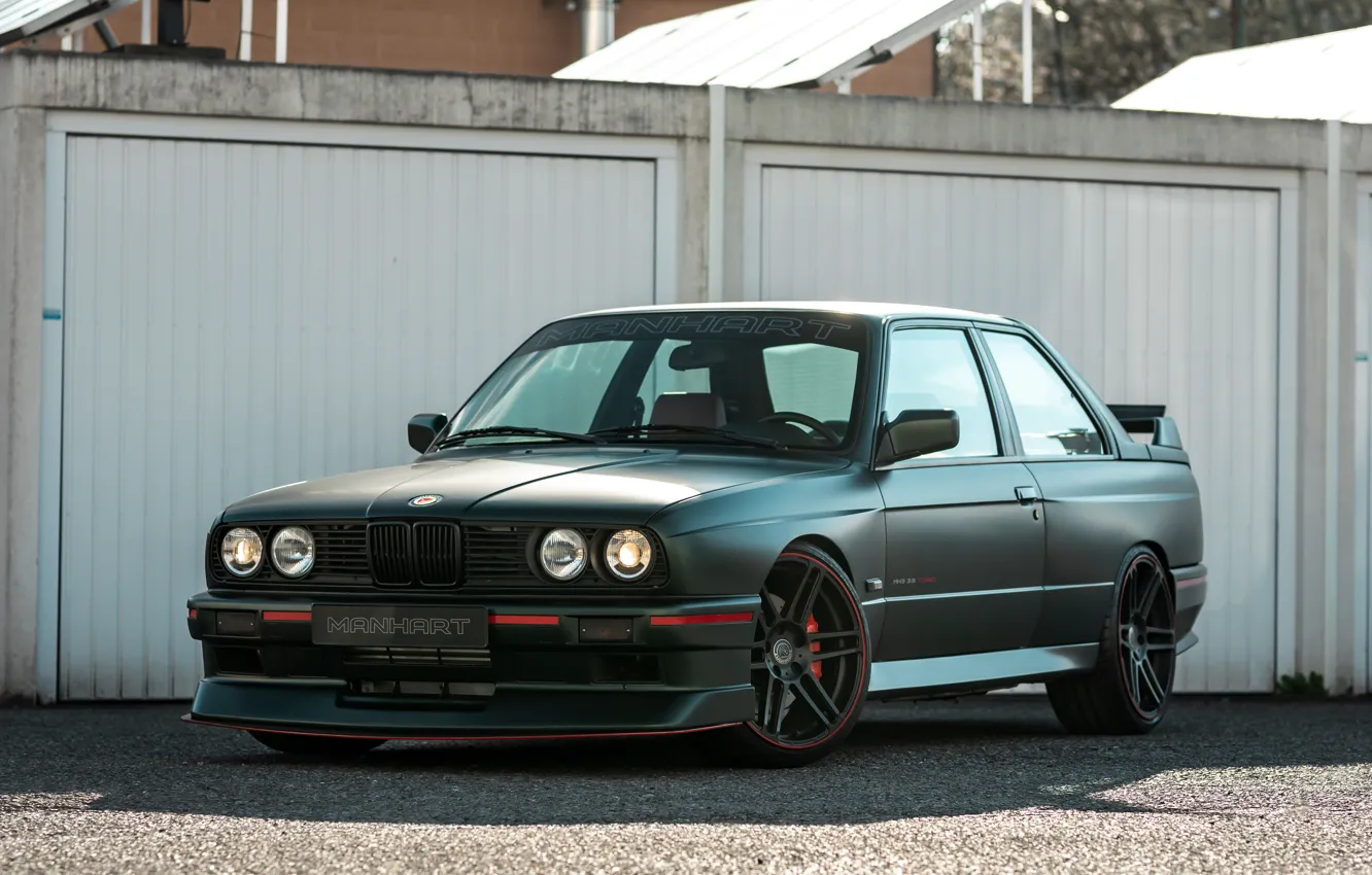 Фото обои BMW, Green, E30, Manhart