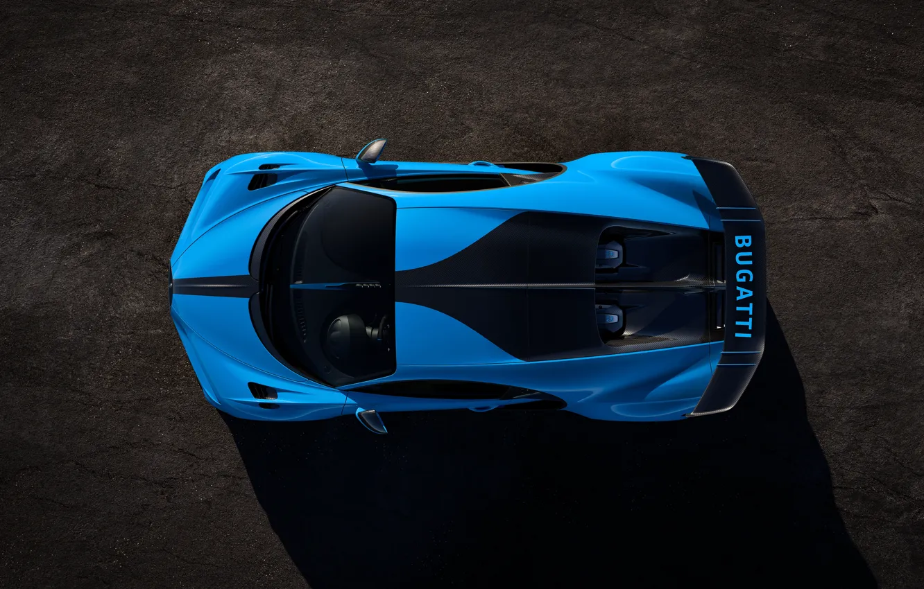 Фото обои Bugatti, вид сверху, гиперкар, Chiron, 2020, Pur Sport