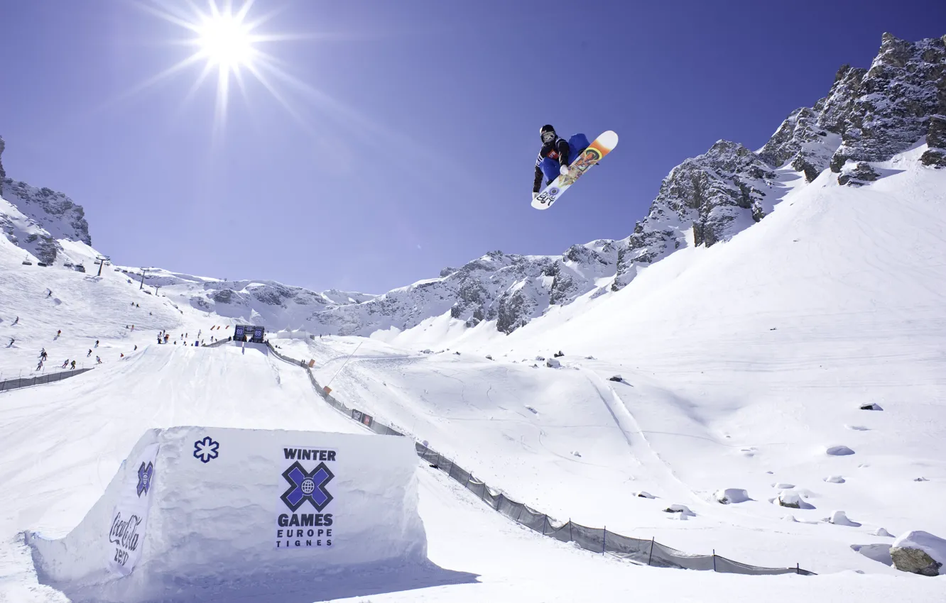 Фото обои Travis Rice, X-Games, grab, Snowboarding