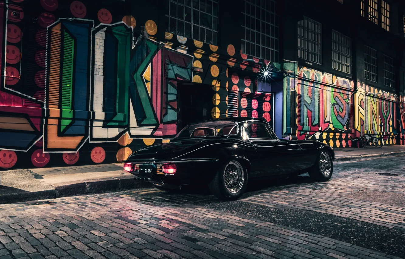 Фото обои Jaguar, E-Type, Black, Rear, 2021, E-Type S3, UK Unleashed