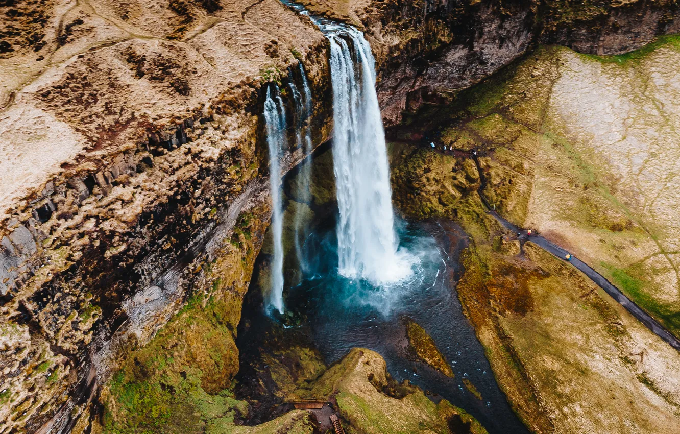 Фото обои water, rocks, waterfall