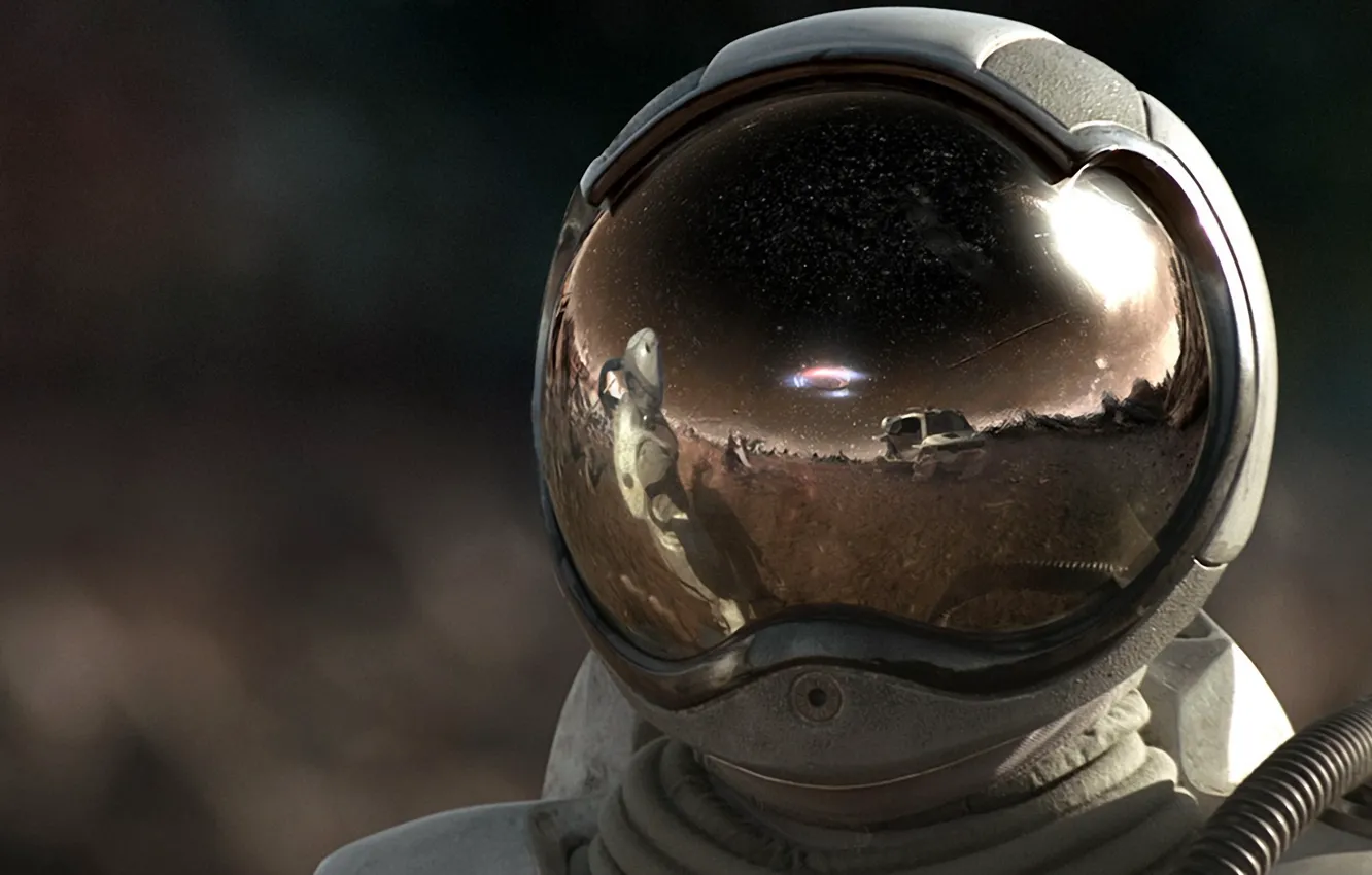 Фото обои отражение, космонавт, Скафандр, шлем, 157