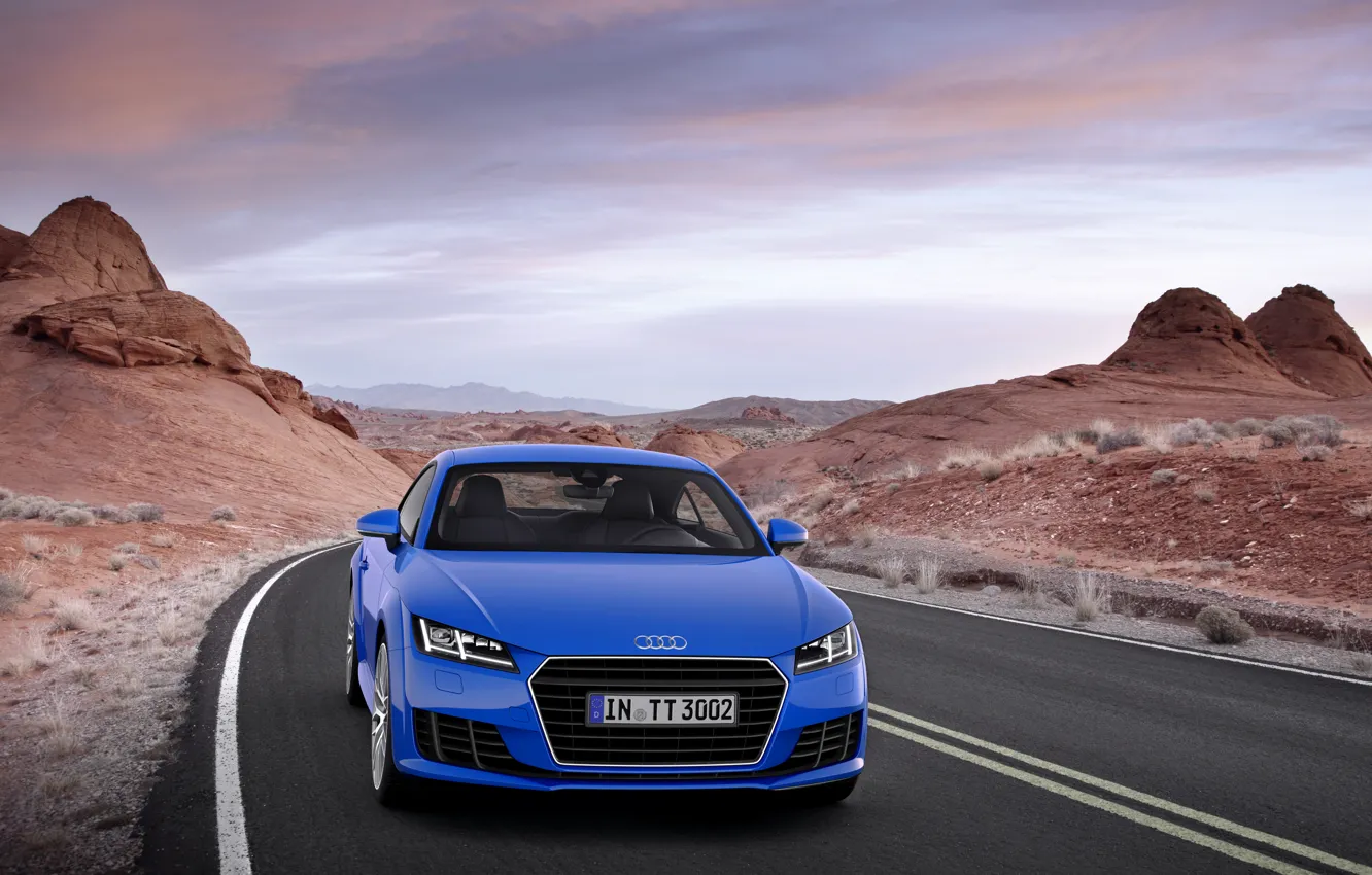 Фото обои ауди тт, небо, горы, синий, Audi TTS Coupe 2015