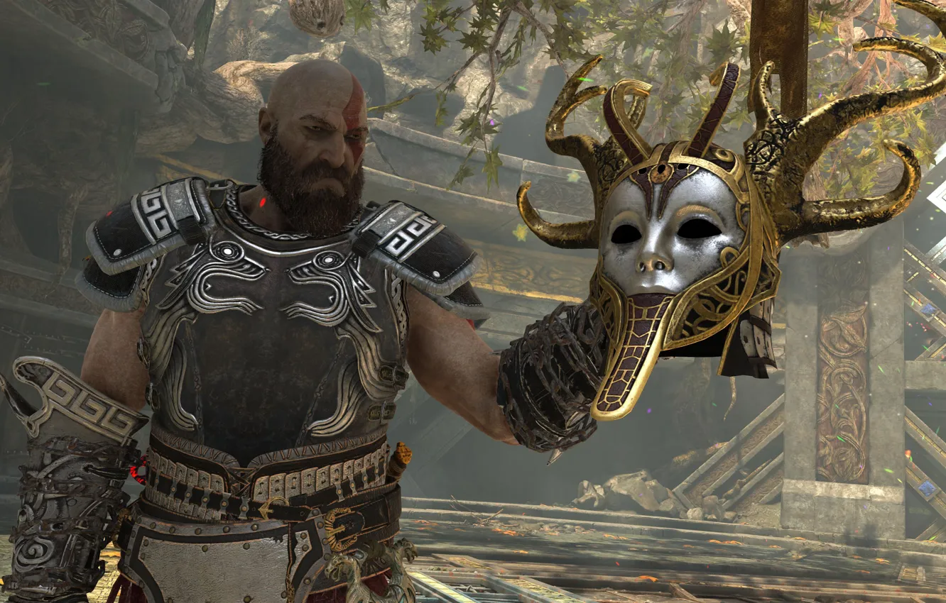 Фото обои God of War, Кратос, God of War 4, Santa Monica Studio, Призрак Спарты, Броня Зевса, …