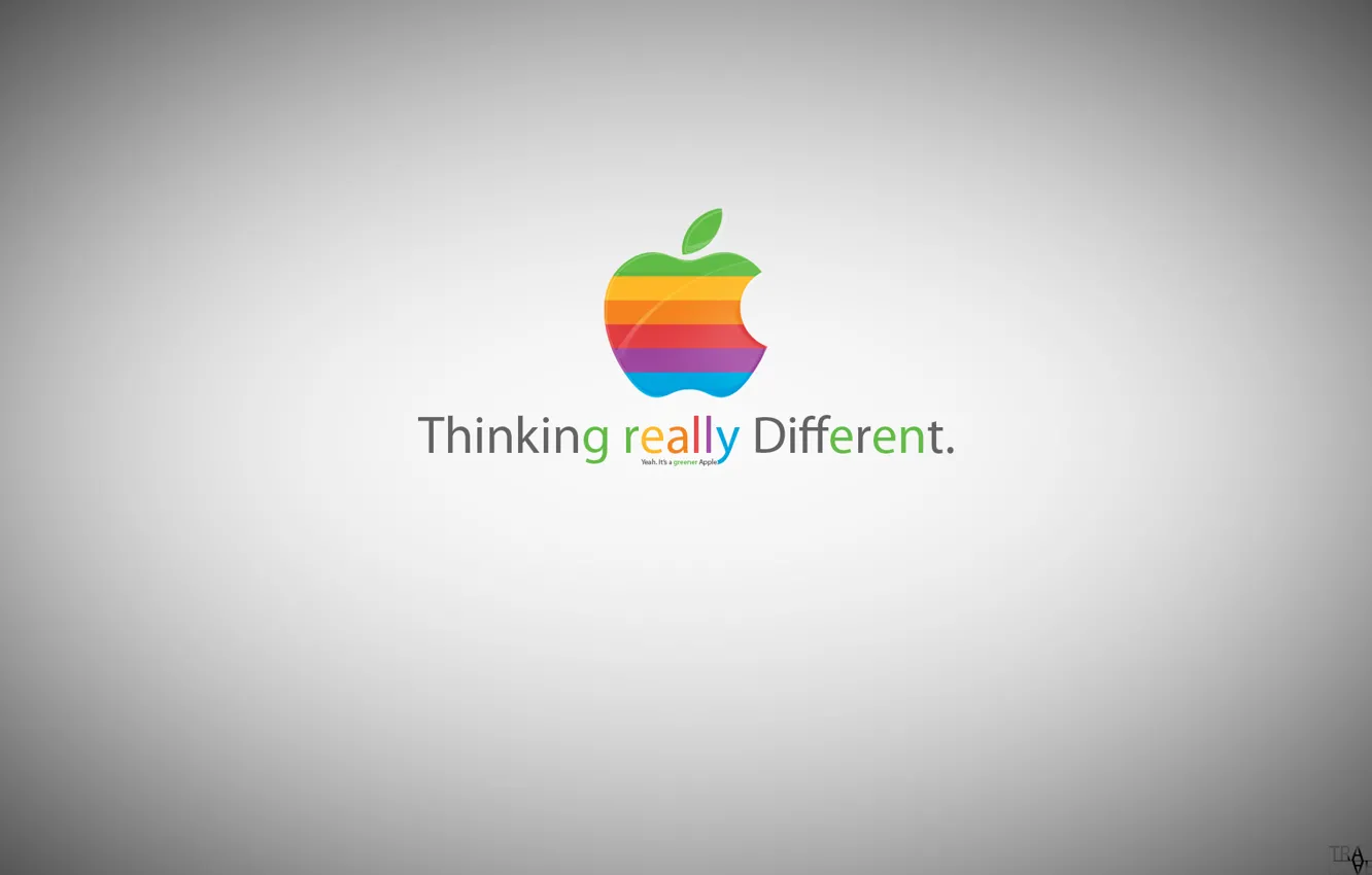 Фото обои apple, greener apple, thinking really different