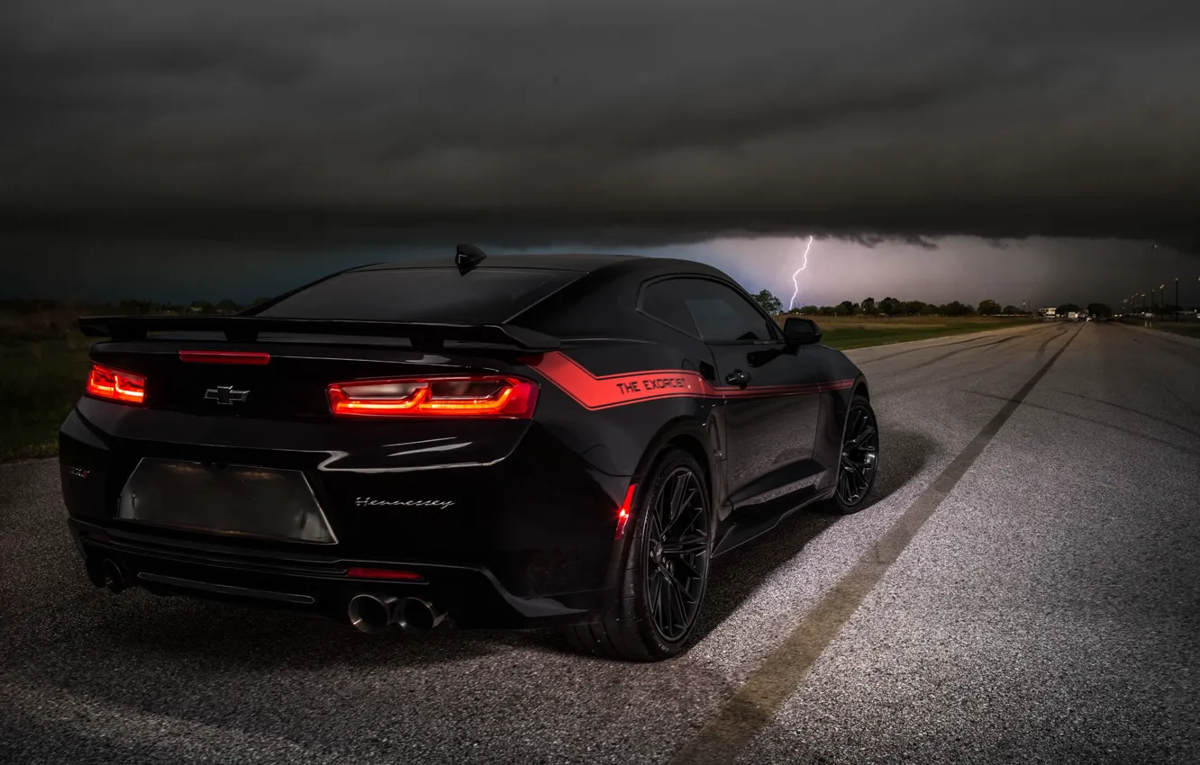 Фото обои Chevrolet, Camaro, night, Hennessey, Hennessey Chevrolet Camaro ZL1 The Exorcist