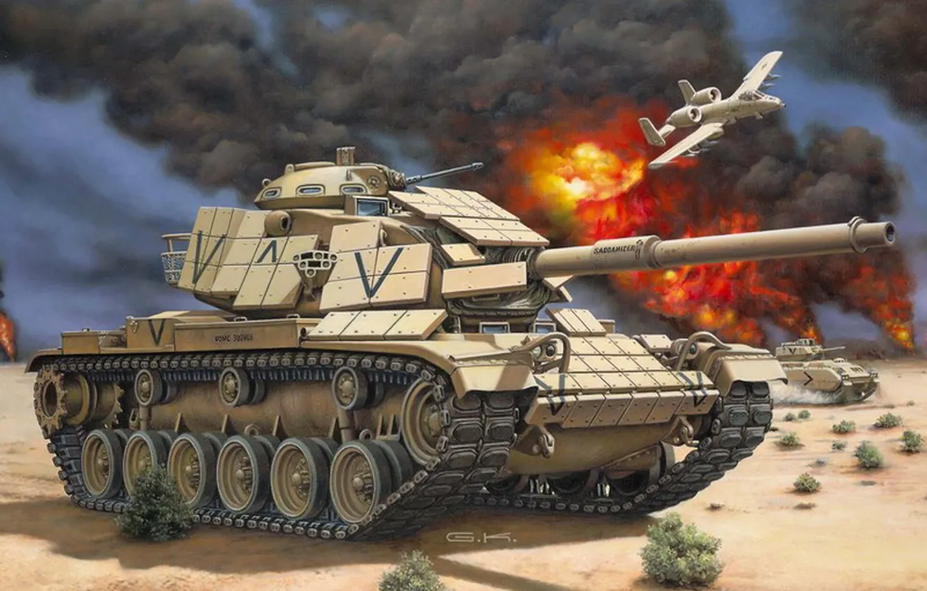 Фото обои название Patton IV, официально ему никогда не присваивалось., M60 A1, неоднократно модернизируясь, США 1960-х г, …