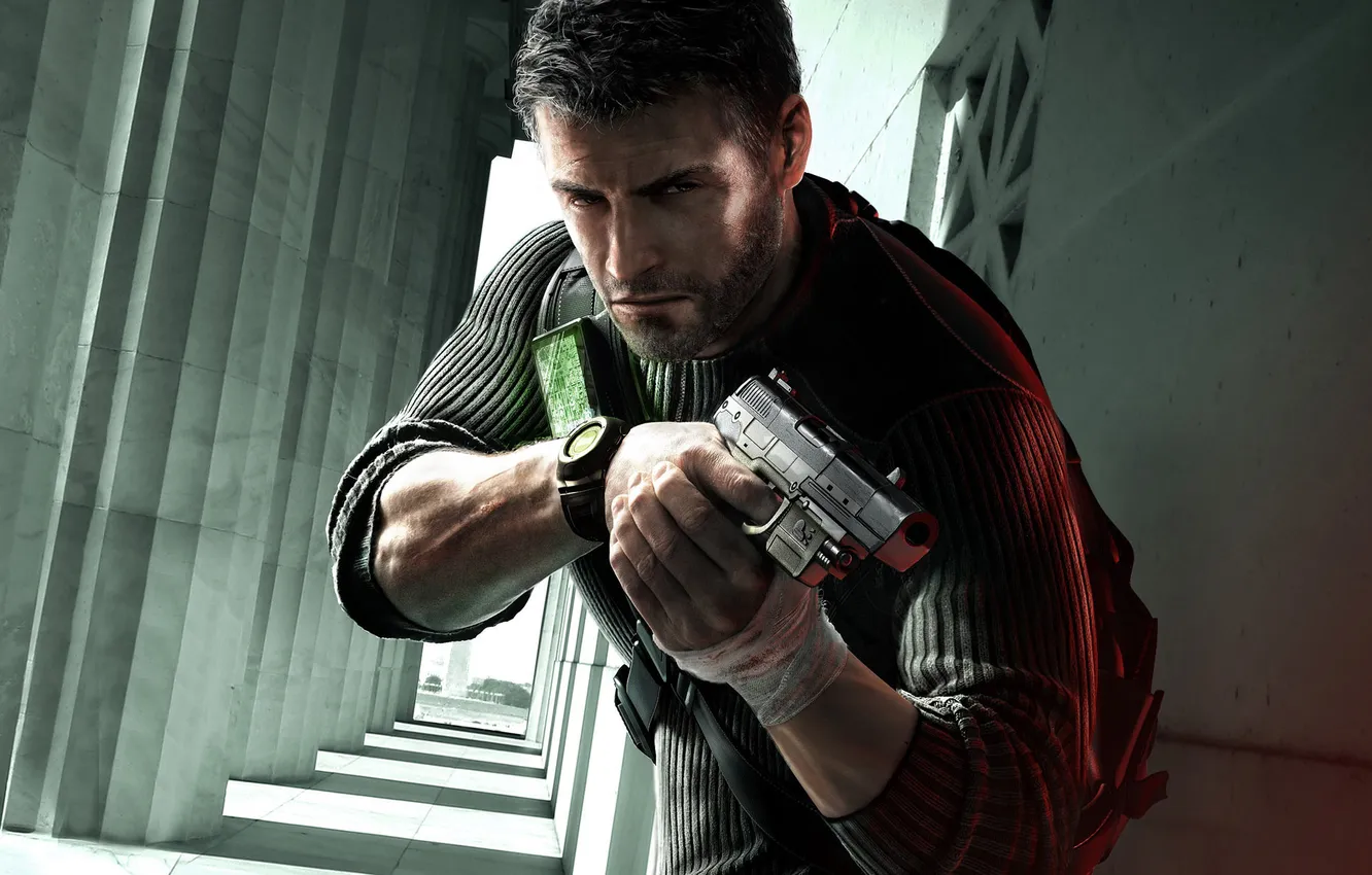 Фото обои оружие, Игра, арт, мужчина, Splinter Cell, Tom Clancy Splinter Cell