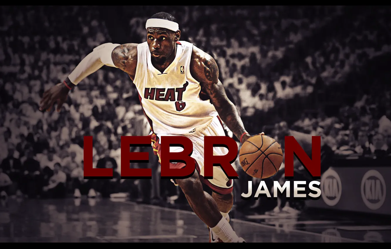 Фото обои баскетбол, NBA, Basketball, Lebron James, Miami Heat, King