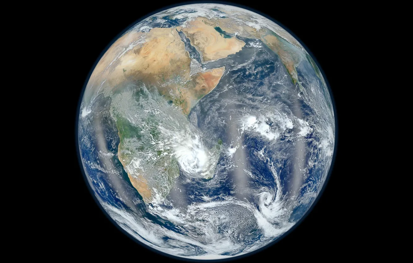 Фото обои космос, облака, Земля, space, материки, Earth, океаны