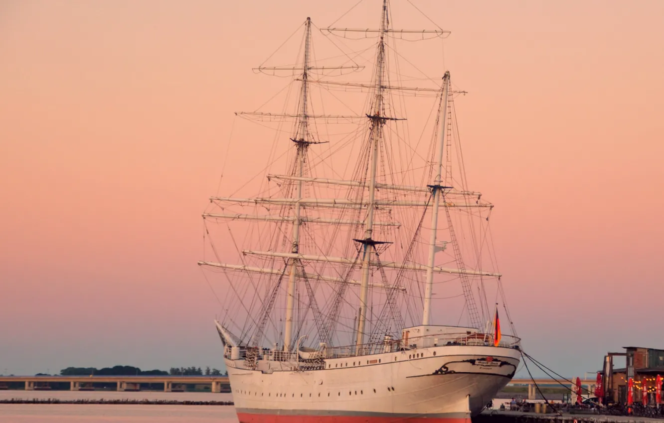 Фото обои Германия, музей, барк, Штральзунд, Gorch Fock